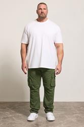 KAM Big & Tall Khaki Stretch Cargo Trousers | BadRhino 1