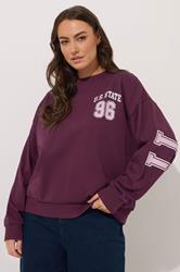 YOURS Plus Size 'Illinois' Red Back Print Sweatshirt | Yours Clothing 3