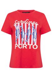 M&Co Red Sardines Graphic Print Cotton T-Shirt