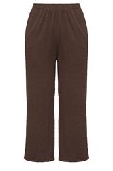 YOURS Curve Chocolate Brown Bubble Textured Trousers