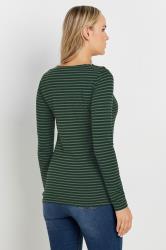 LTS Tall Green Striped Long Sleeve Top | Long Tall Sally 2