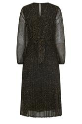 M&Co Women's Black Abstract Spot Pleated Midi Dress | M&Co 6