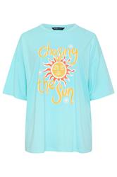 YOURS Curve Blue 'Chasing The Sun' Graphic T-Shirt