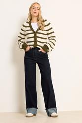 LTS Tall Dark Blue Cotton Turn Up Wide Leg Jeans | Long Tall Sally 3