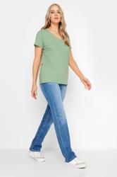LTS Tall 2 PACK Green & Grey Stripe Cotton T-Shirt | Long Tall Sally 4