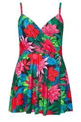 YOURS Plus Size Black Tropical Print Swimdress | Yours Clothing 6