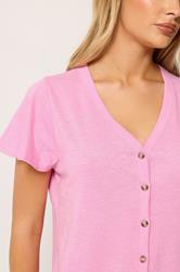 M&Co Pink Cotton Frill Sleeve Blouse | M&Co 4