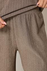 M&Co Petite Mocha Brown Textured Top And Trousers Set | M&Co 4
