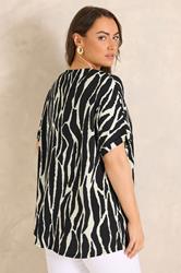 EVANS Plus Size Black Zebra Print V-Neck Top | Evans 4