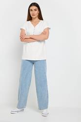 LTS Tall 2 PACK Black & White Cotton Henley Tops | Long Tall Sally 2