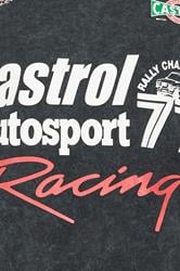 BadRhino Big & Tall Black Acid Wash Printed 'Castrol' T-Shirt | BadRhino 5