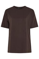 YOURS Curve Chocolate Brown Longline T-Shirt