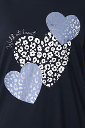 YOURSET Plus Size 2 PACK Blue Leopard Heart Midaxi Nightdresses | Yours Clothing 6