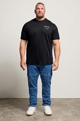JACK & JONES Big & Tall Black Studio Graphic T-Shirt | BadRhino 1