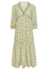 PixieGirl Petite Women's Green Floral Frill Midaxi Dress | PixieGirl 5