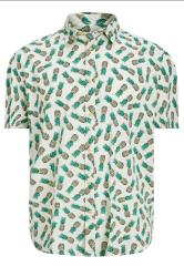 JACK & JONES Big & Tall White Pineapple Print Short Sleeve Shirt