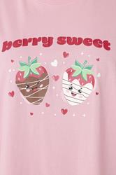 YOURS Plus Size Pink 'Berry Sweet' Wide Leg Pyjama Set | Yours Clothing 4