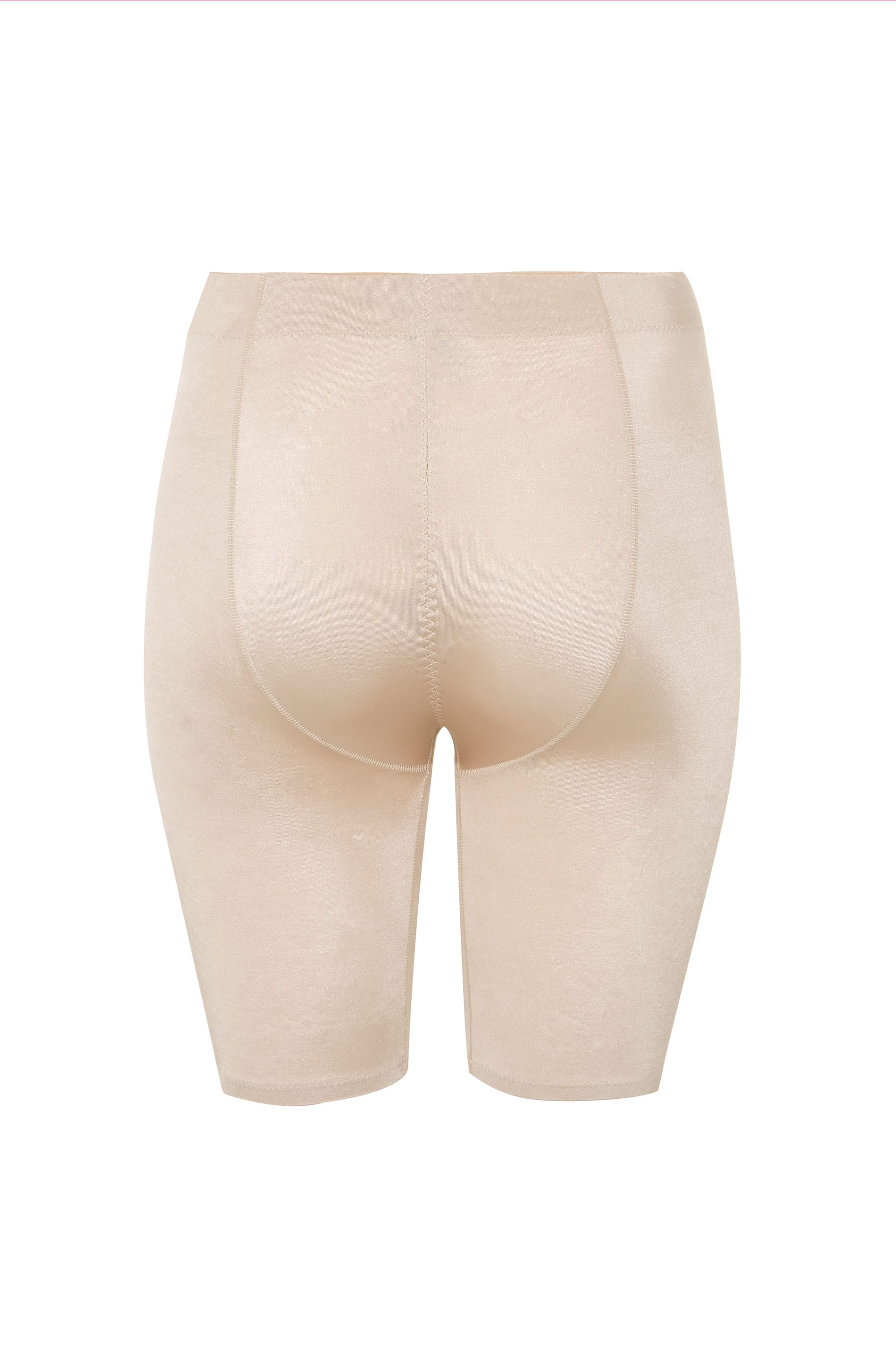 Plus Size Nude Satin Control High Waisted Shorts | Yours Clothing 4