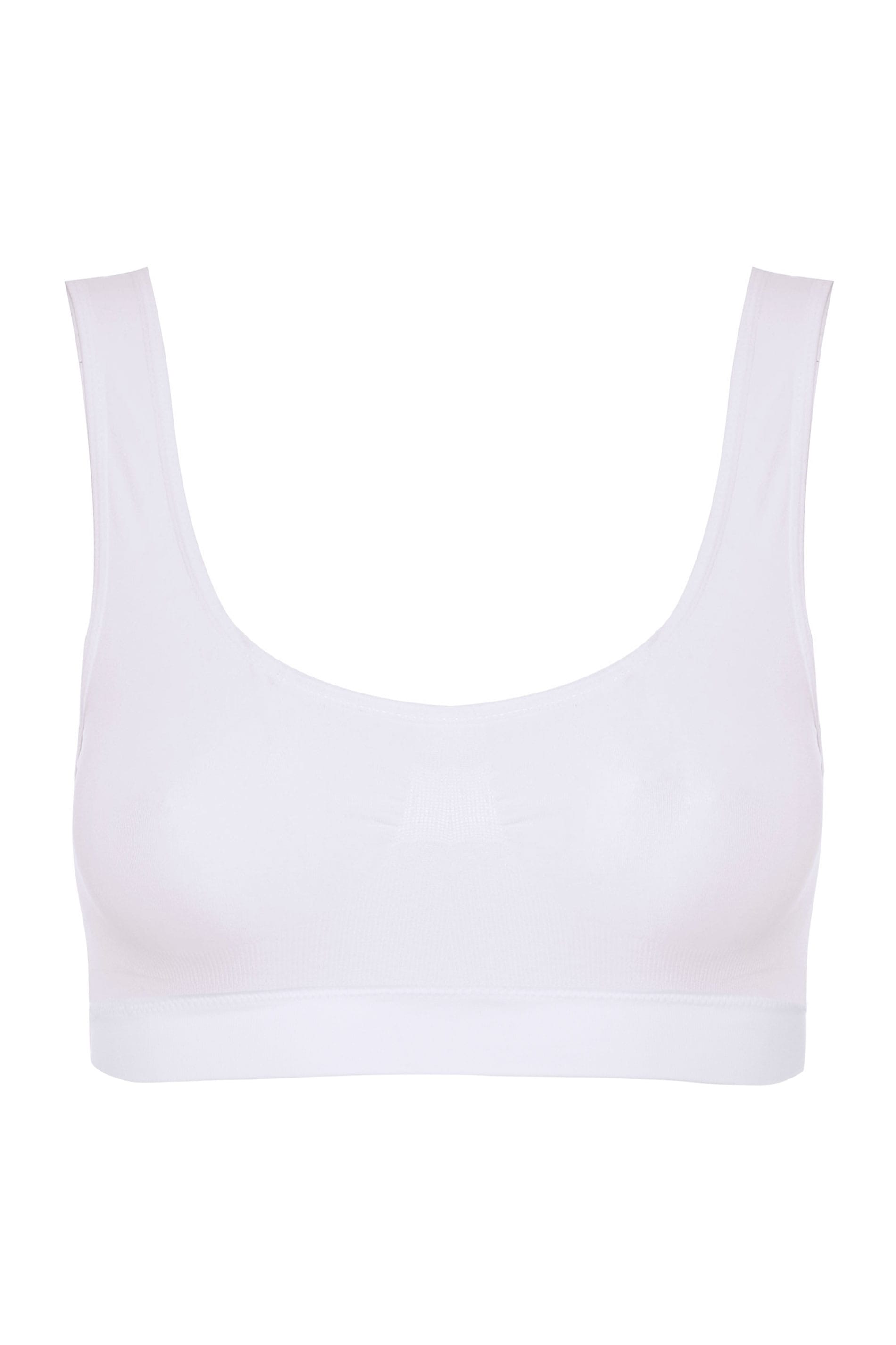 YOURS Plus Size White Seamless Padded Non-Wired Bralette | Yours Clothing 4