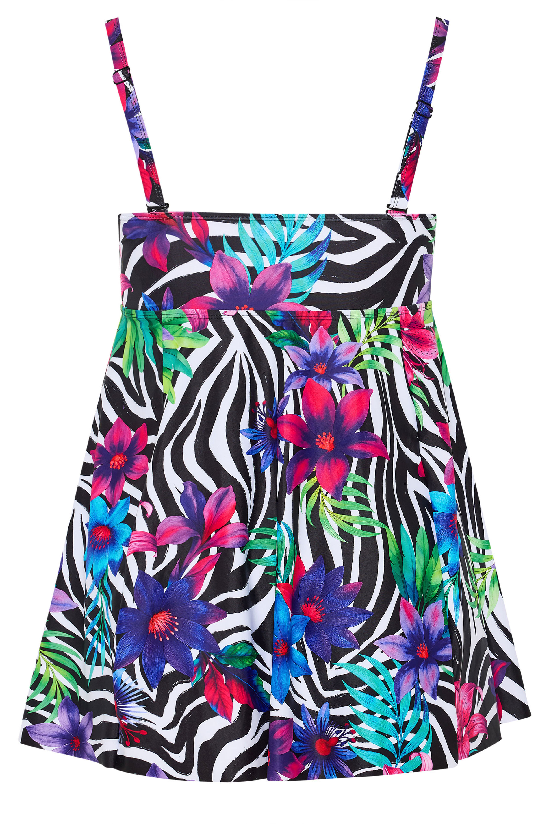 YOURS Plus Size Black Zebra Print Tankini Top | Yours Clothing 9
