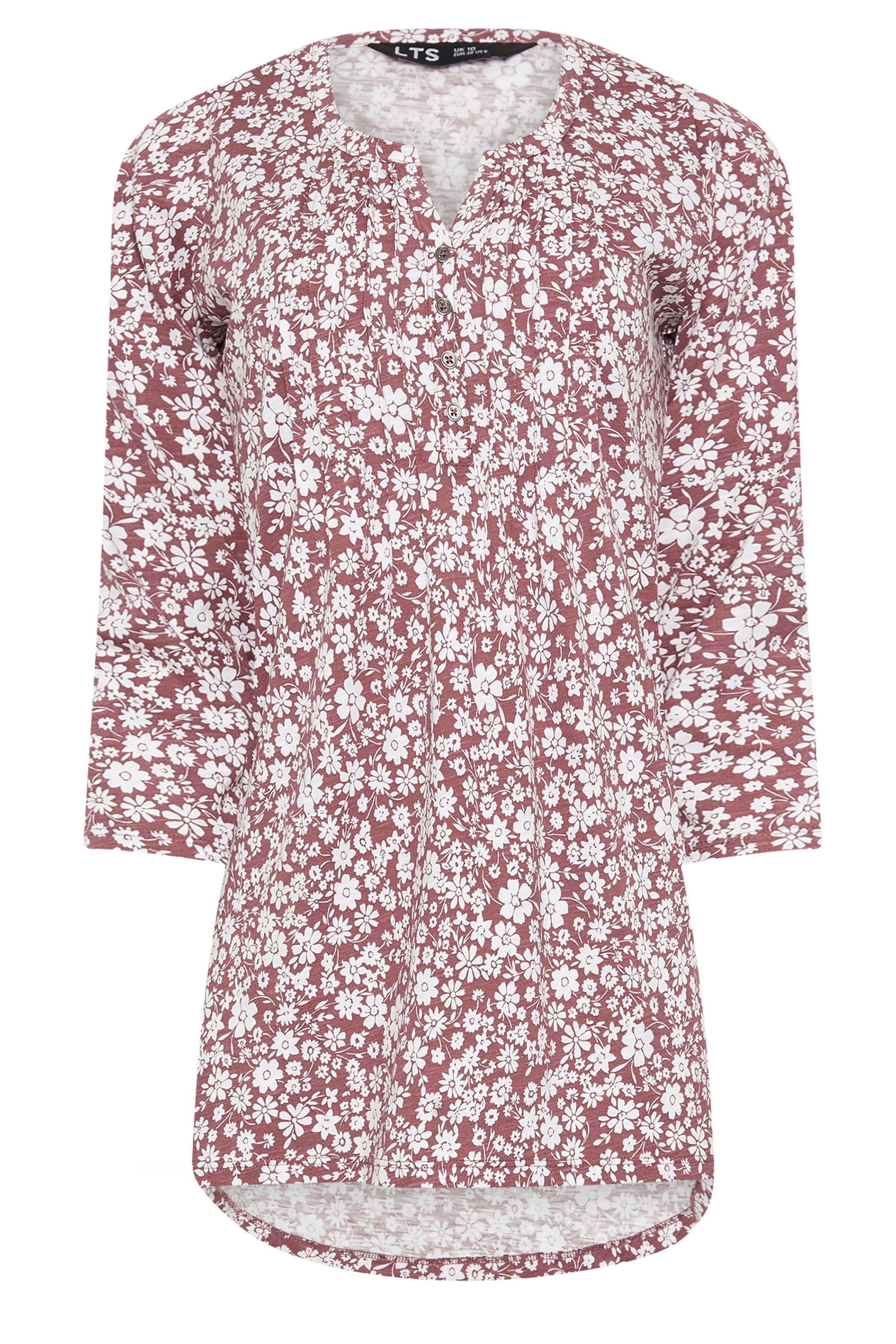 LTS Tall 2 PACK Blush Pink & Blue Cotton Henley Tops | Long Tall Sally 8