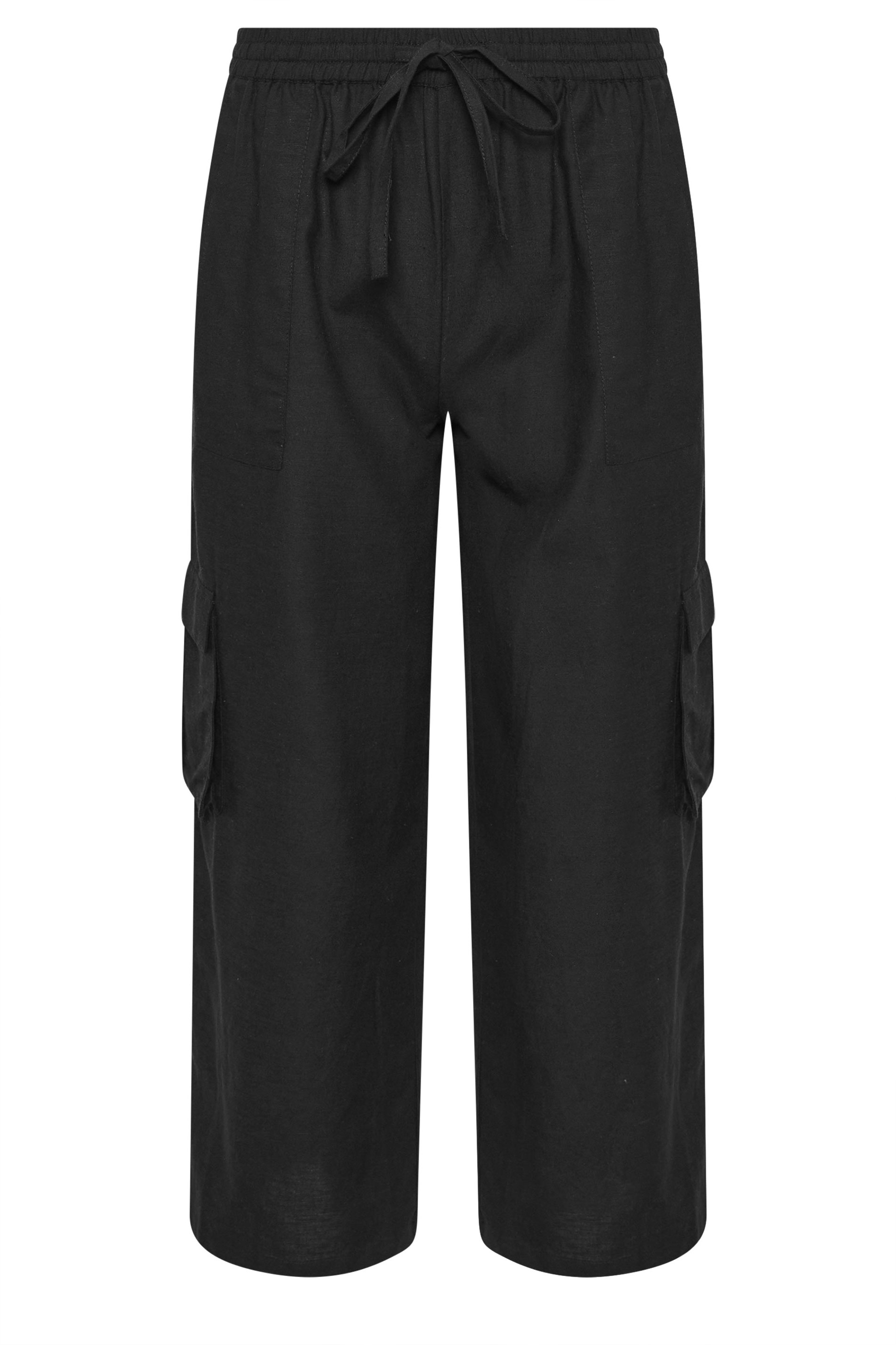 PixieGirl Petite Women's Black Cargo Wide Leg Trousers | PixieGirl 5