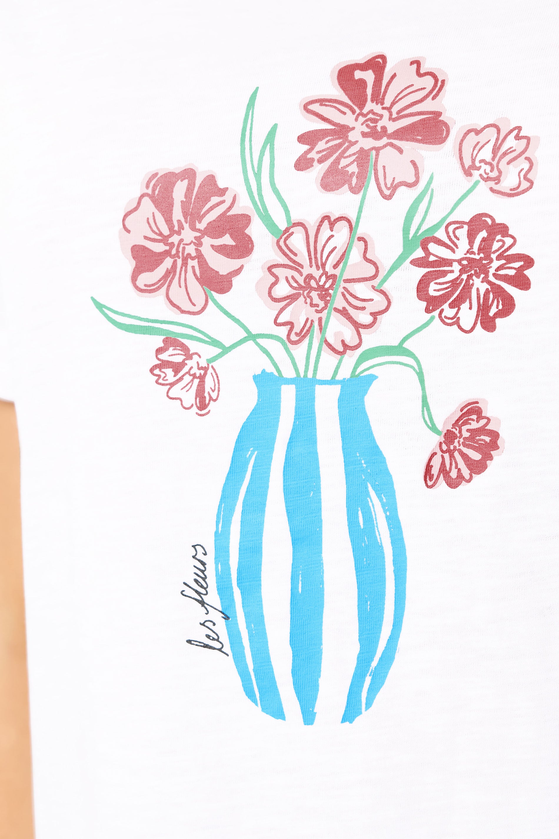 M&Co White 'Les Fleurs' Graphic Print Cotton T-Shirt | M&Co 5