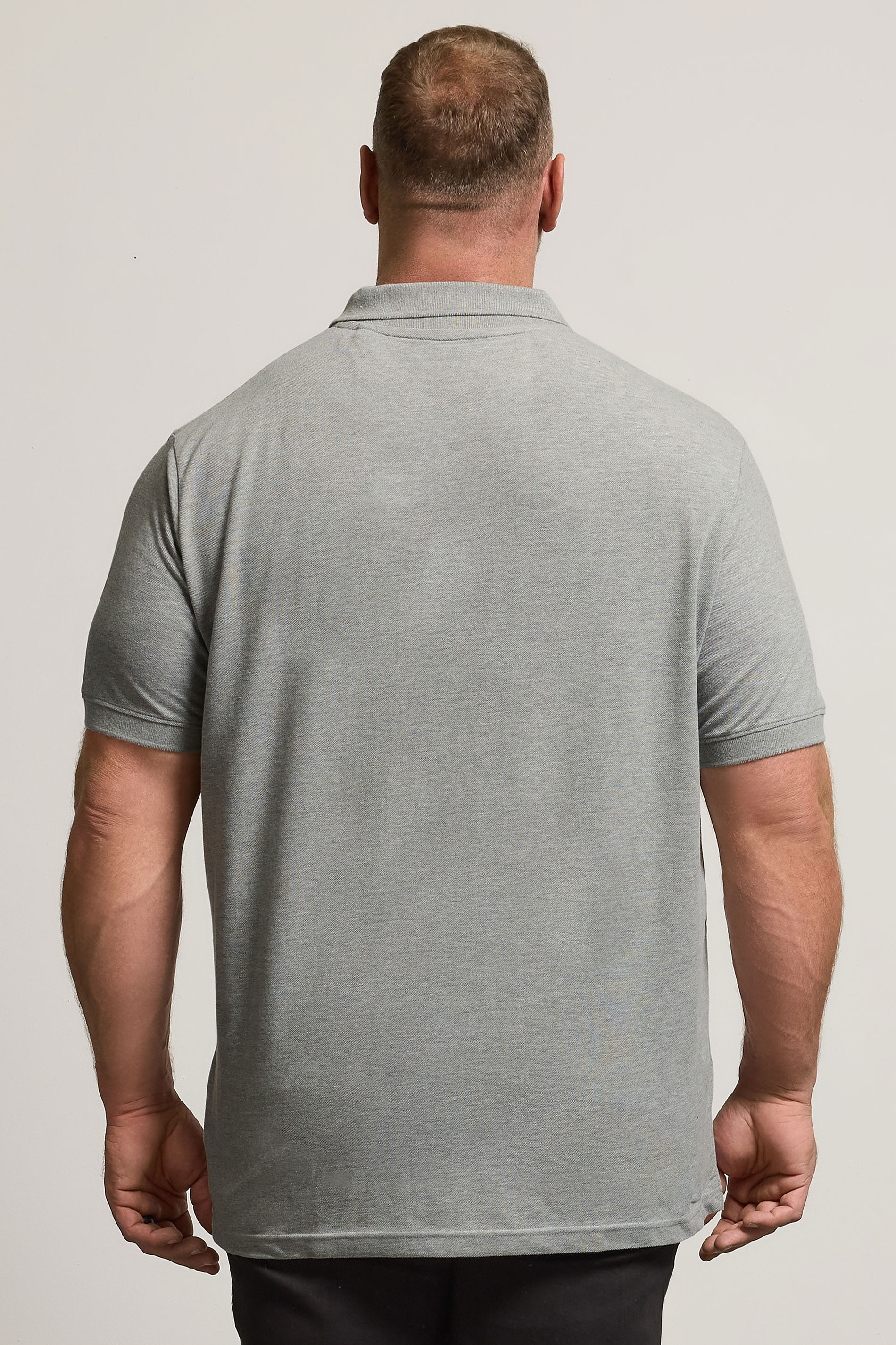 BadRhino Grey Marl Essential Polo Shirt | BadRhino 3