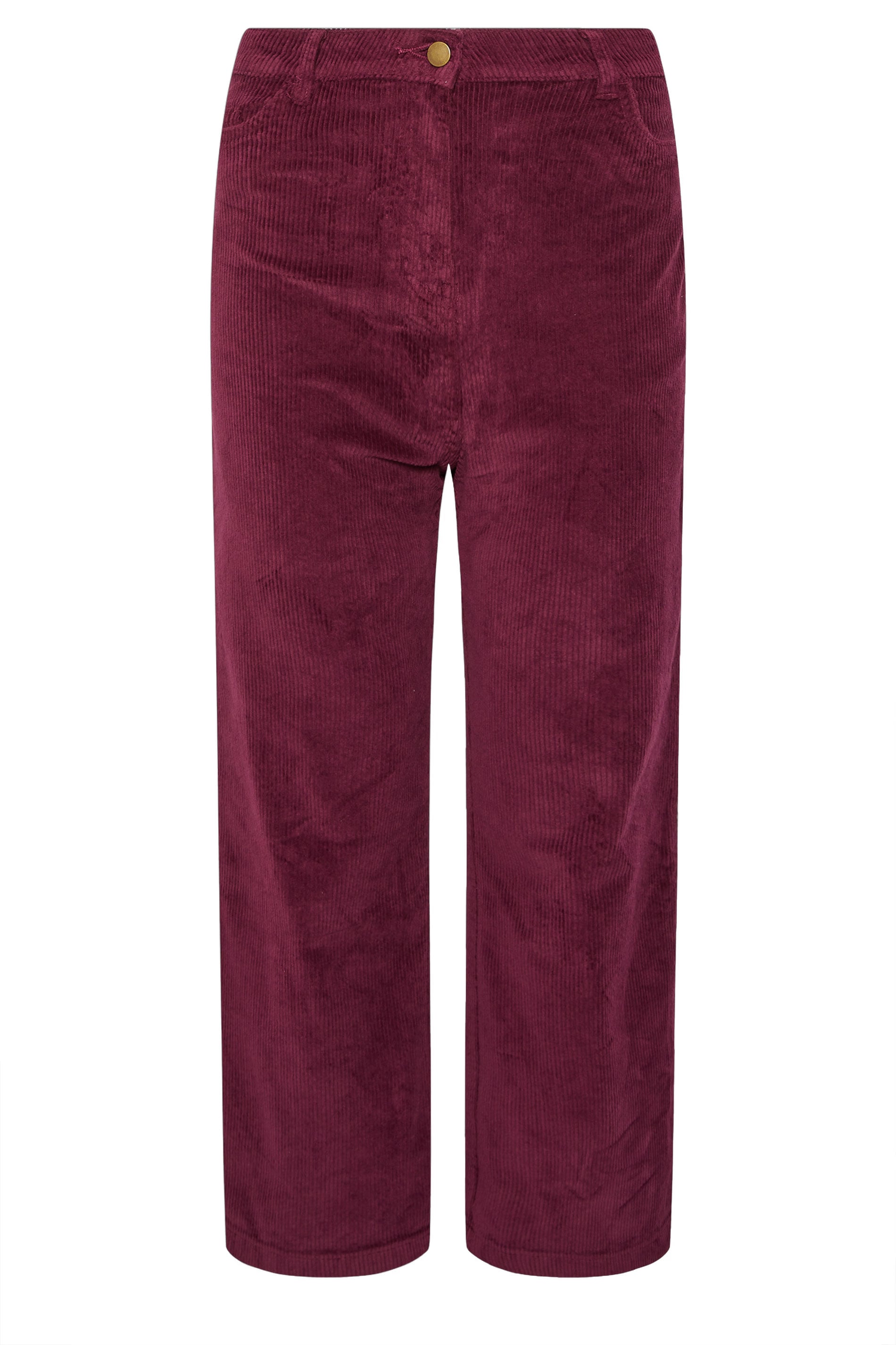 M&Co Petite Berry Red Cord Wide Leg Trousers | M&Co 5