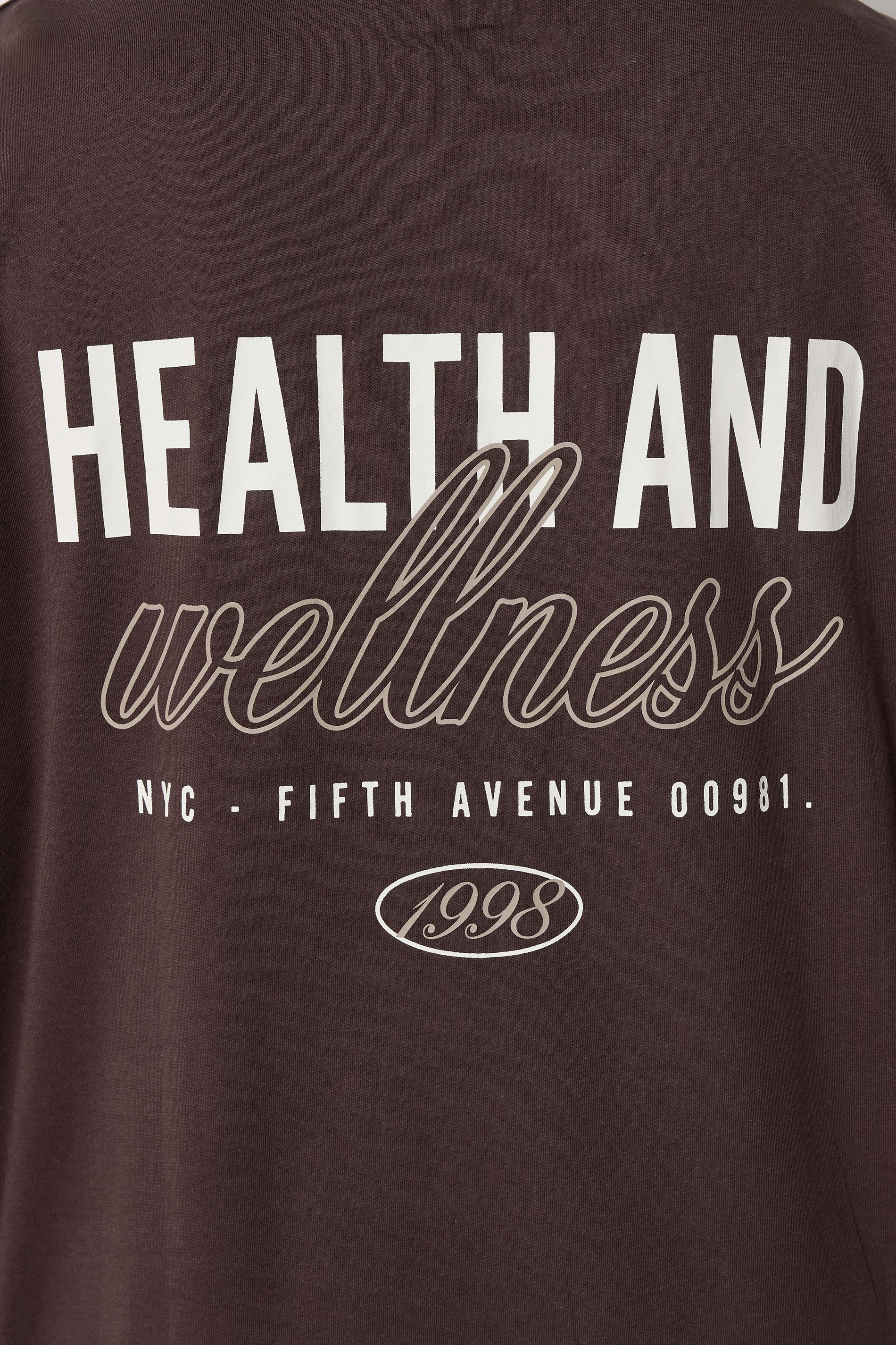 YOURS ACTIVE Plus Size Chocolate Brown 'Health & Wellness' T-Shirt | Yours Clothing 6