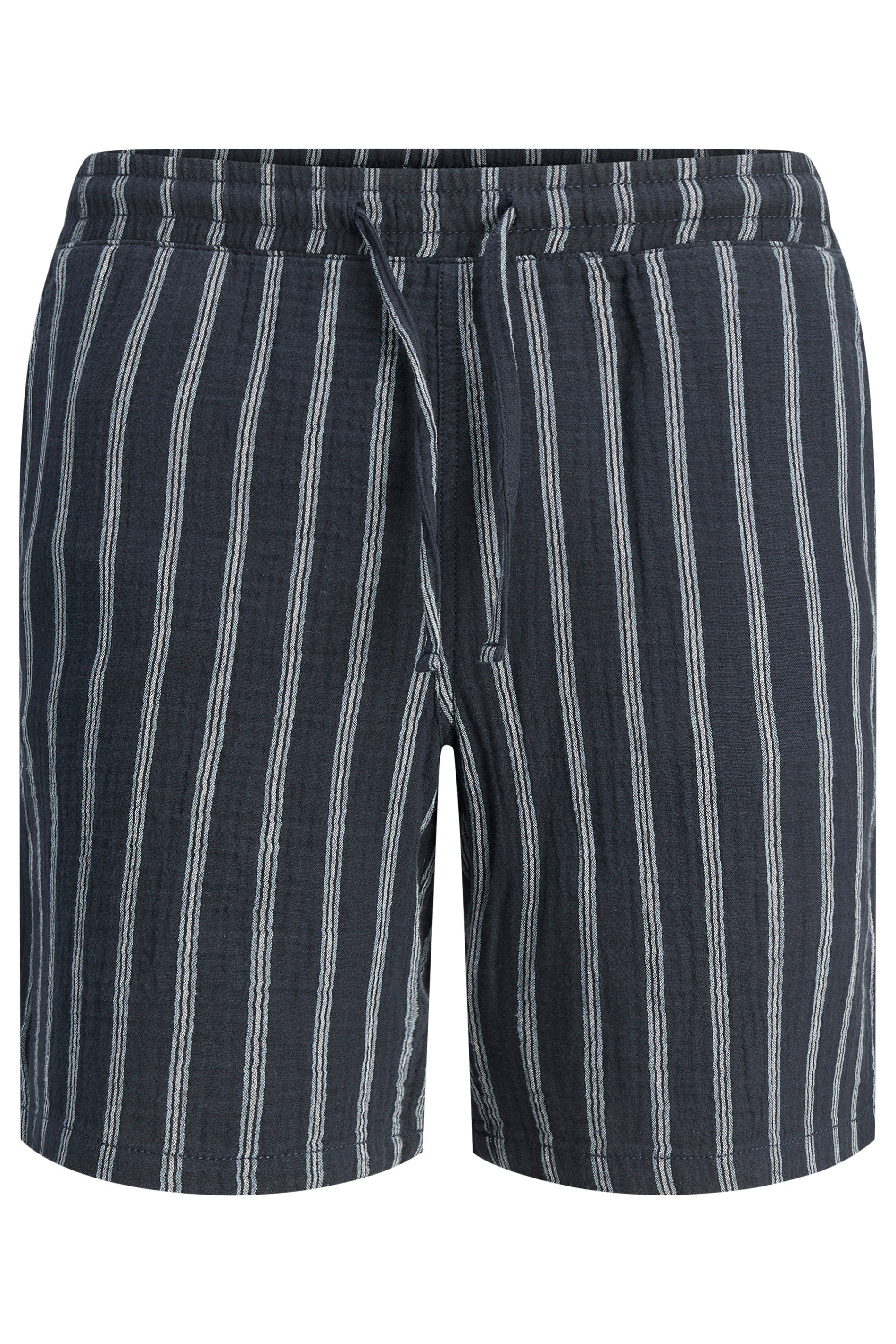 JACK & JONES Big & Tall Navy Blue & White Stripe Jogger Shorts | BadRhino 2