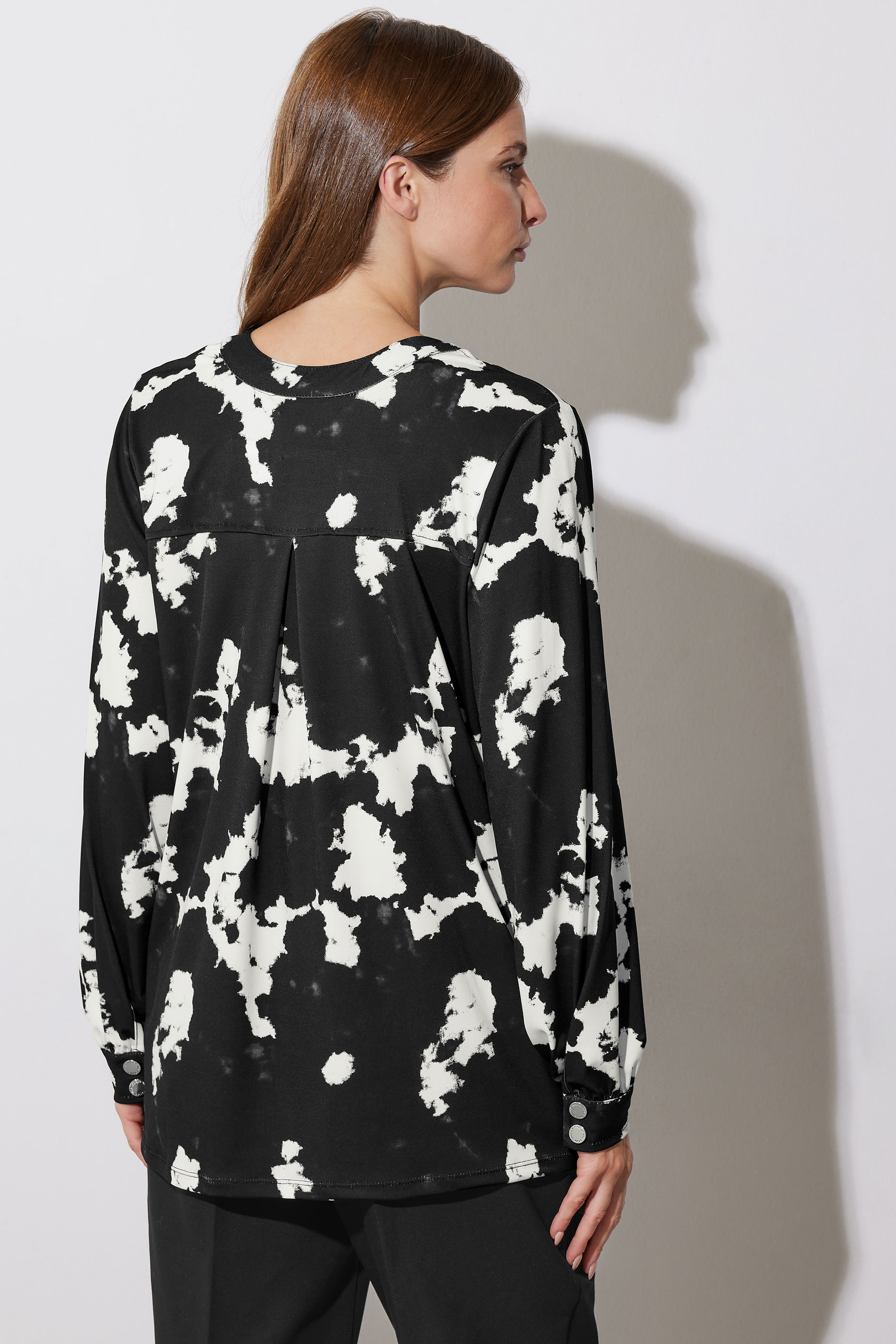 STAR Black Abstract Print Military Button Shirt | StarByJM 2