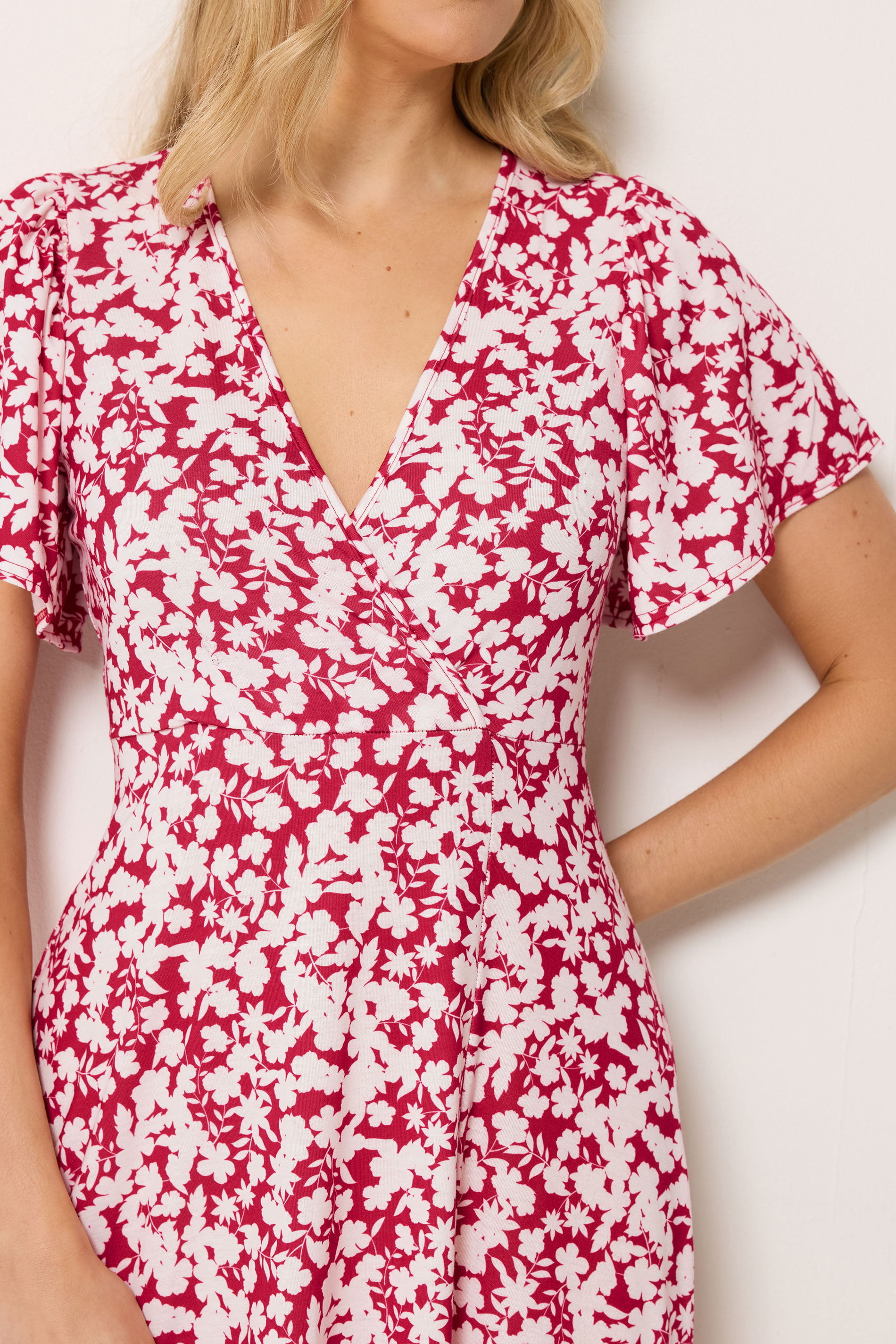 LTS Tall Women's Red Ditsy Floral Wrap Maxi Dress | Long Tall Sally 4