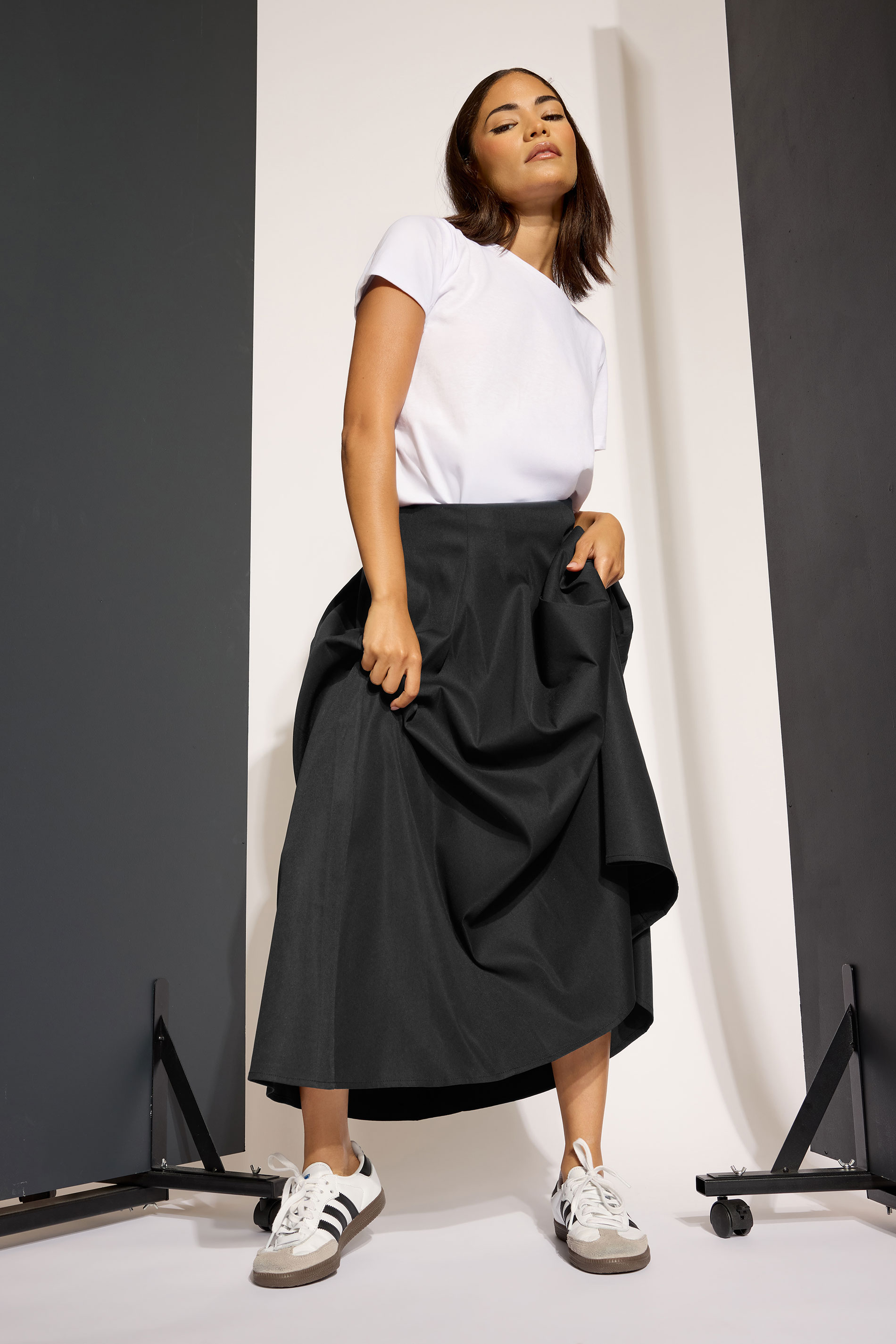 PixieGirl Petite Black Pleated Maxi Skirt | PixieGirl 6