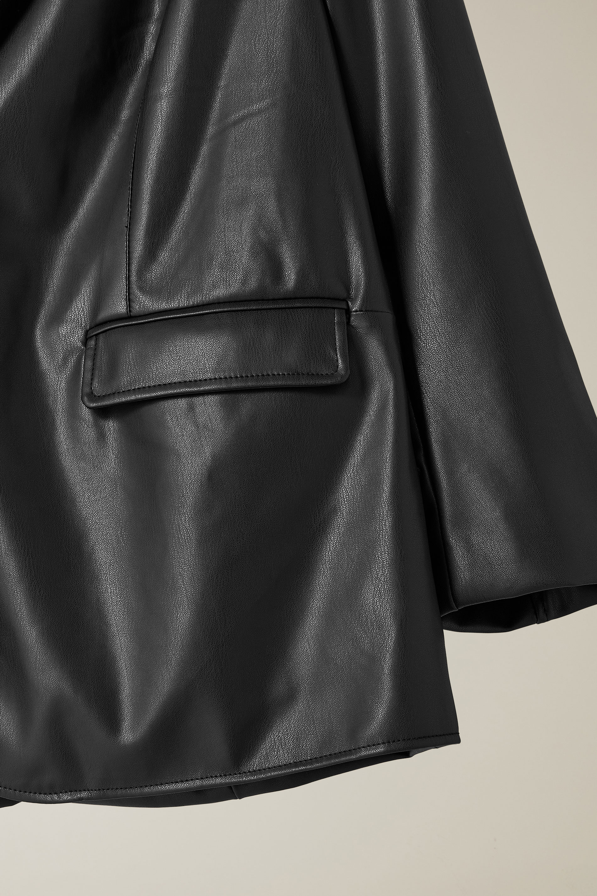 EVANS Plus Size Black Faux Leather Blazer | Evans 7