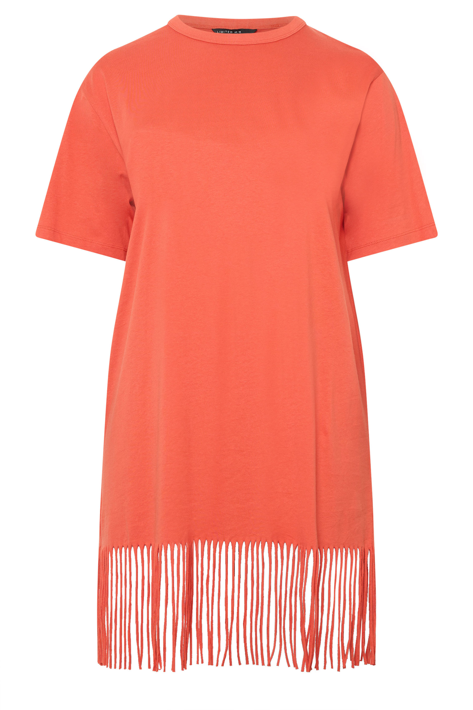 LIMITED COLLECTION Plus Size Orange Tassel Beach Dress | Yours Clothing 5
