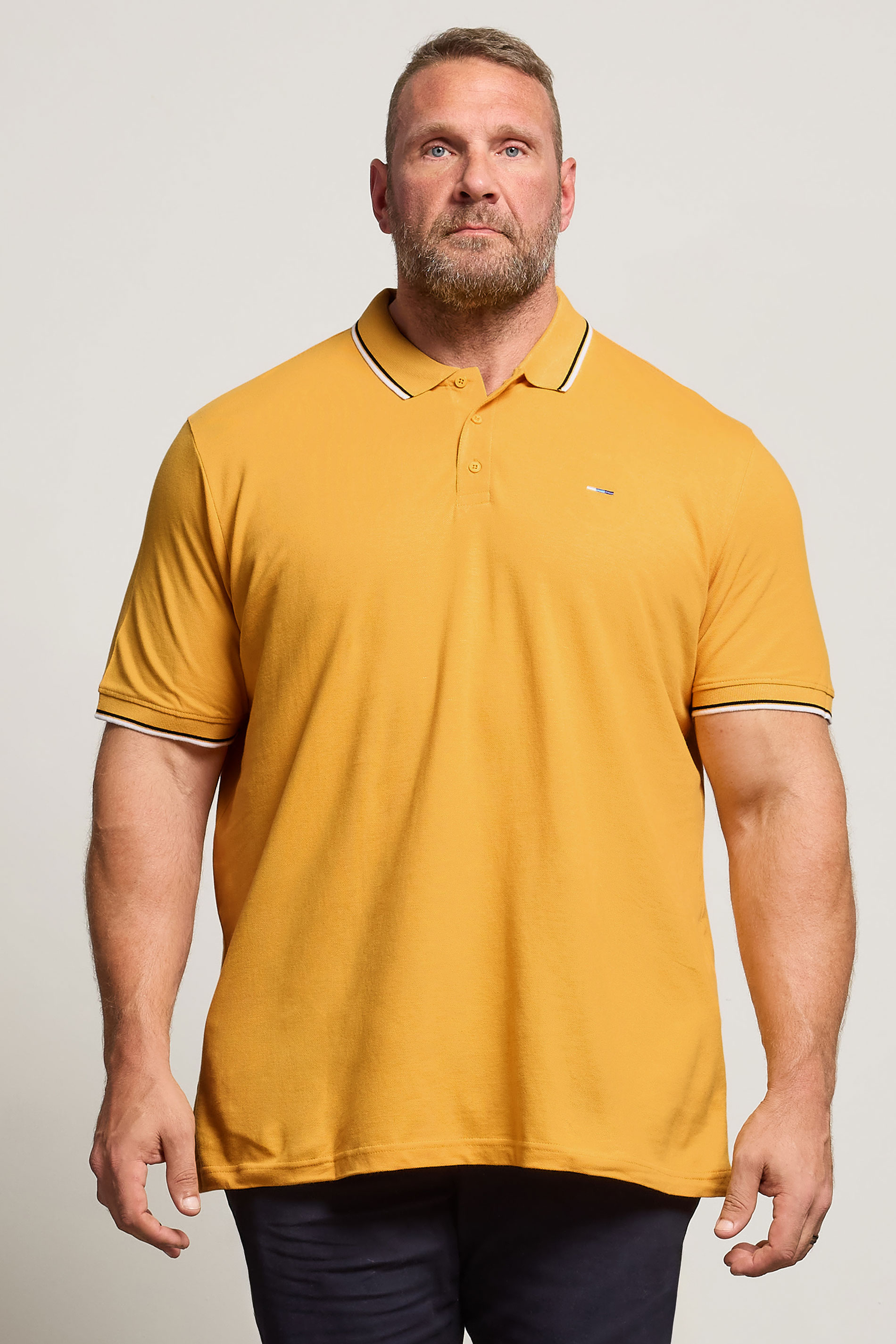 BadRhino Big & Tall Yellow Tipped Polo Shirt | BadRhino 3