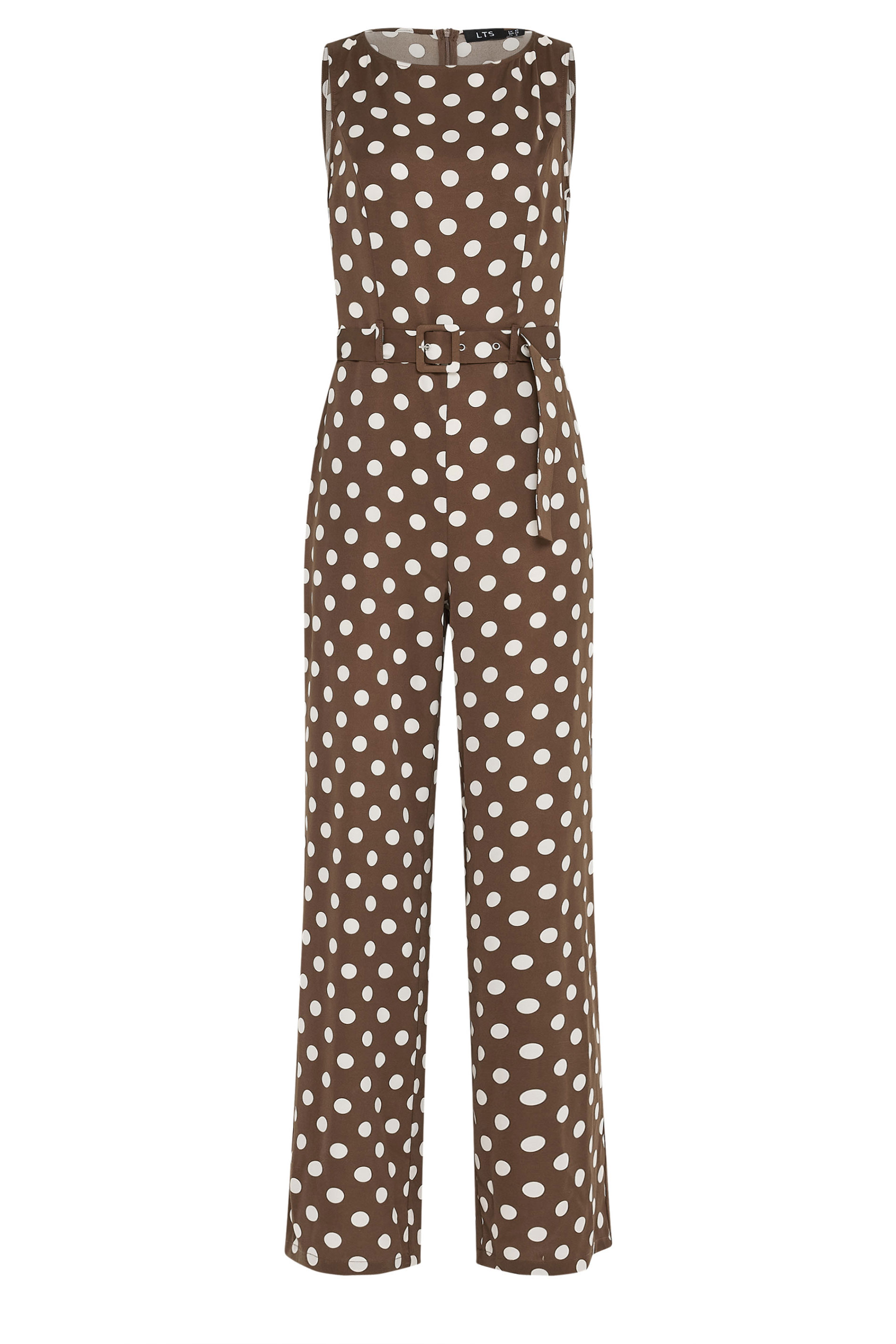 LTS Tall Women's Chocolate Brown Polka Dot Wide Leg Jumpsuit | Long Tall Sally 5