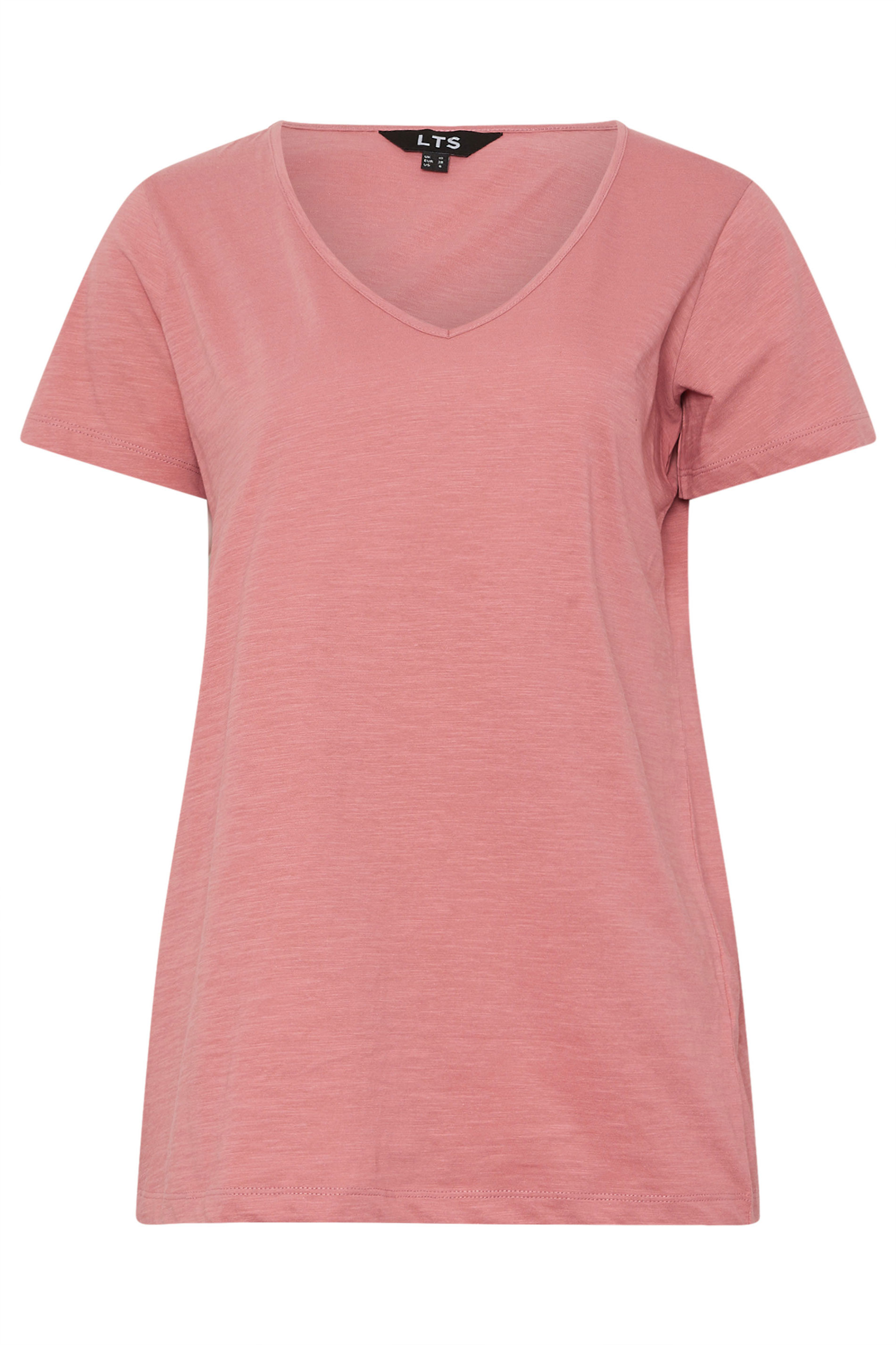 LTS Tall 2 Pack Pink & Grey Cotton V-Neck T-Shirts | Long Tall Sally  9