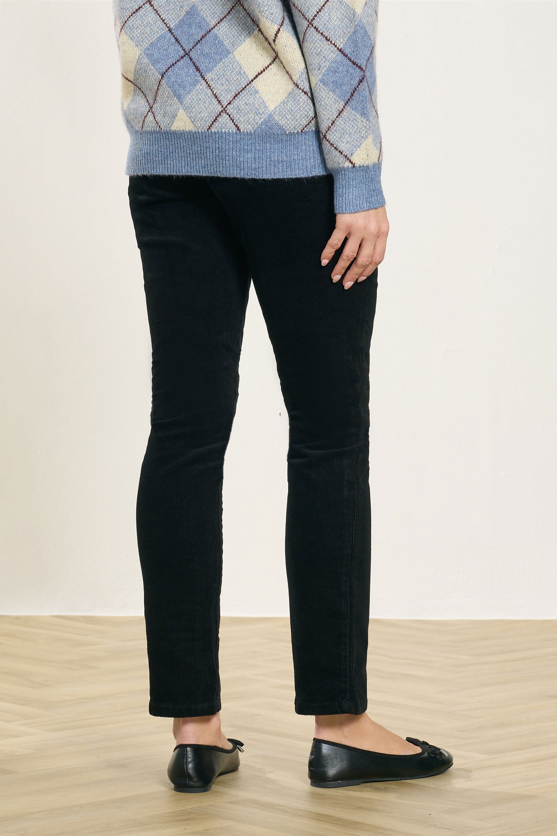 M&Co Black Straight Leg Cord Trousers | M&Co 3