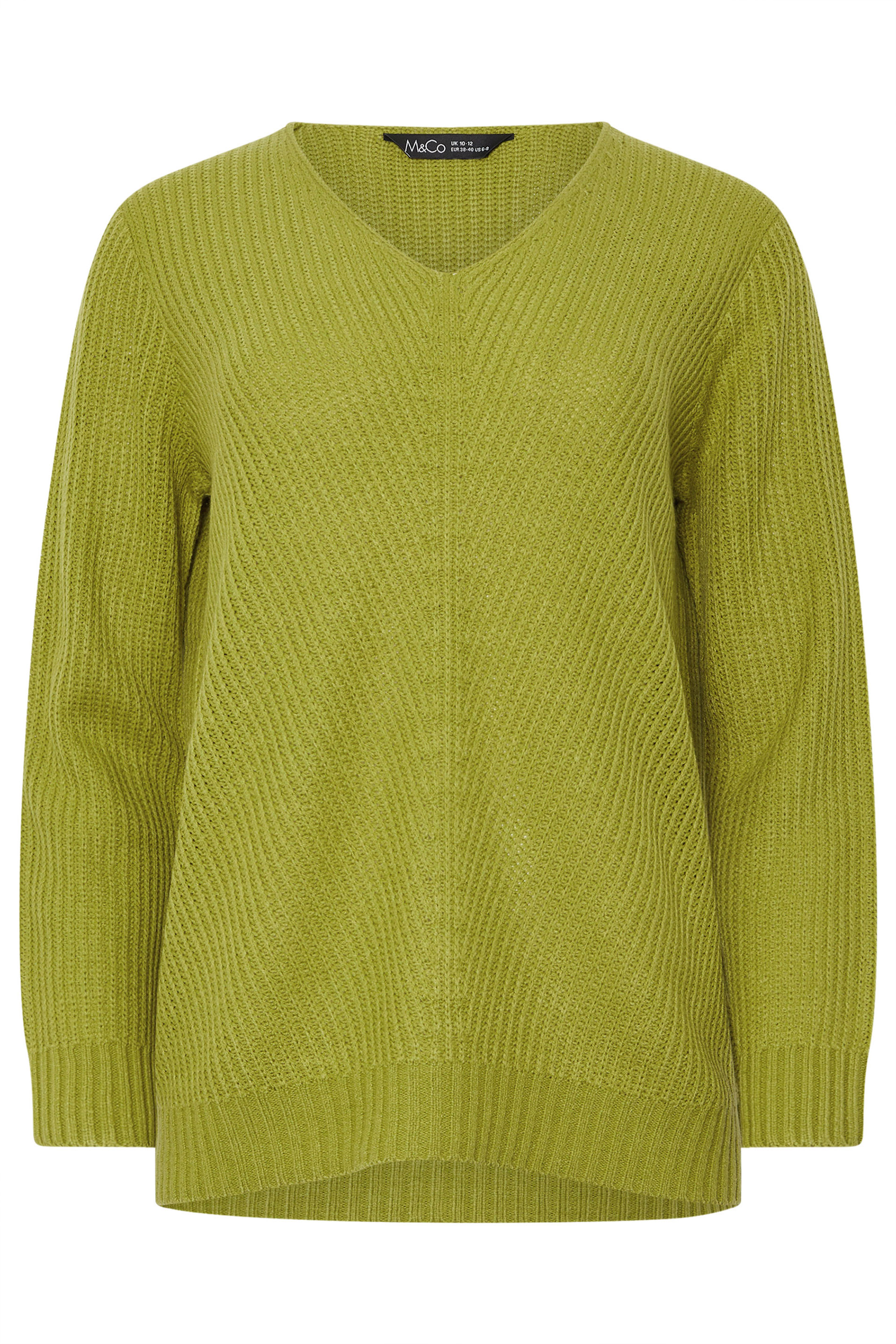 M&Co Fern Green V-Neck Long Sleeve Knitted Jumper | M&Co 6