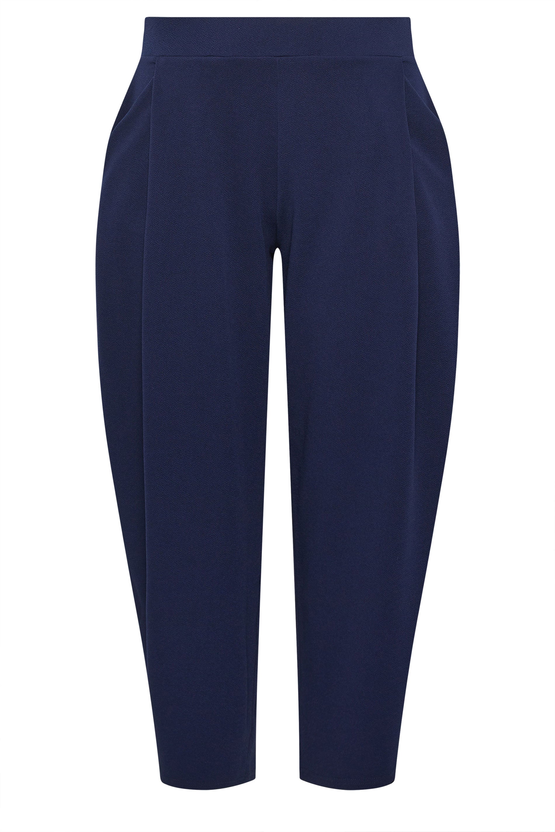 LIMITED COLLECTION Plus Size Navy BluePleated Barrel Leg Trousers | Yours Clothing 5