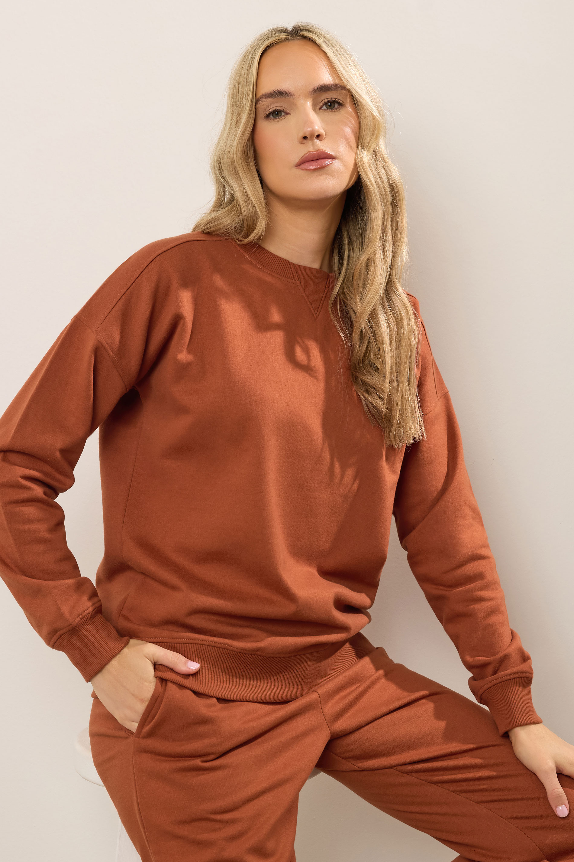 LTS Tall Rust Orange Crew Neck Sweatshirt | Long Tall Sally 3