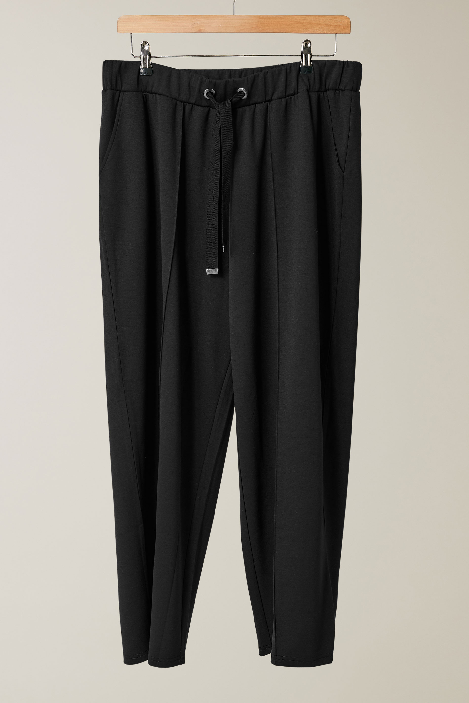 EVANS Plus Size Black Luxe Wide Leg Joggers | Evans 5