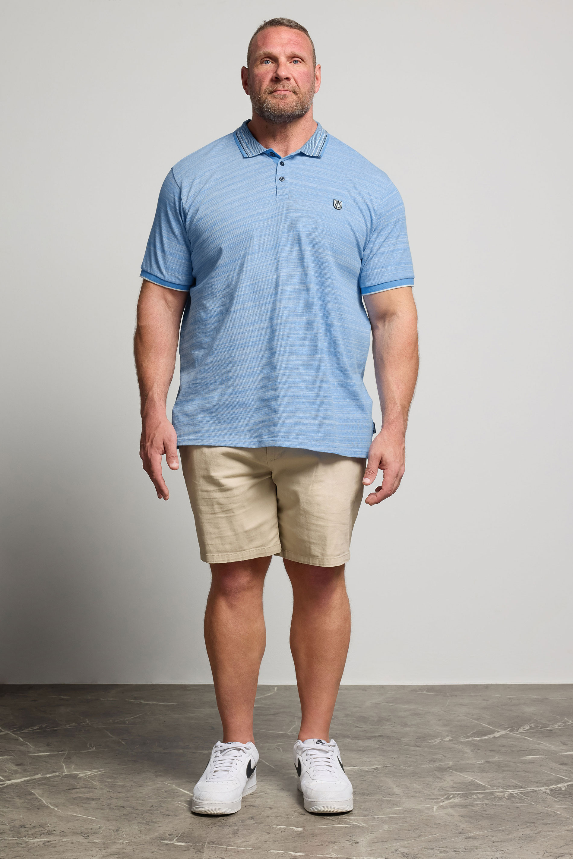 BadRhino Big & Tall Light Blue Jacquard Polo Shirt | BadRhnio 1