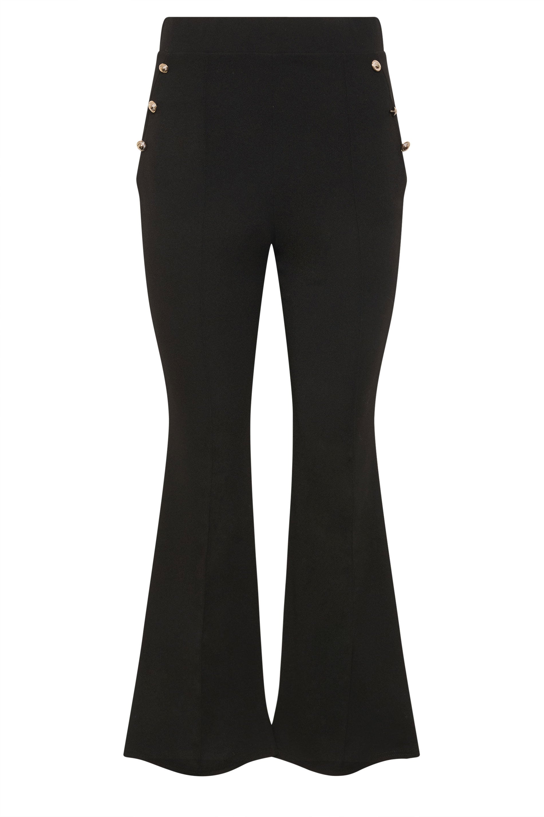 STAR Black Button Detail Flared Trousers | StarByJM 5