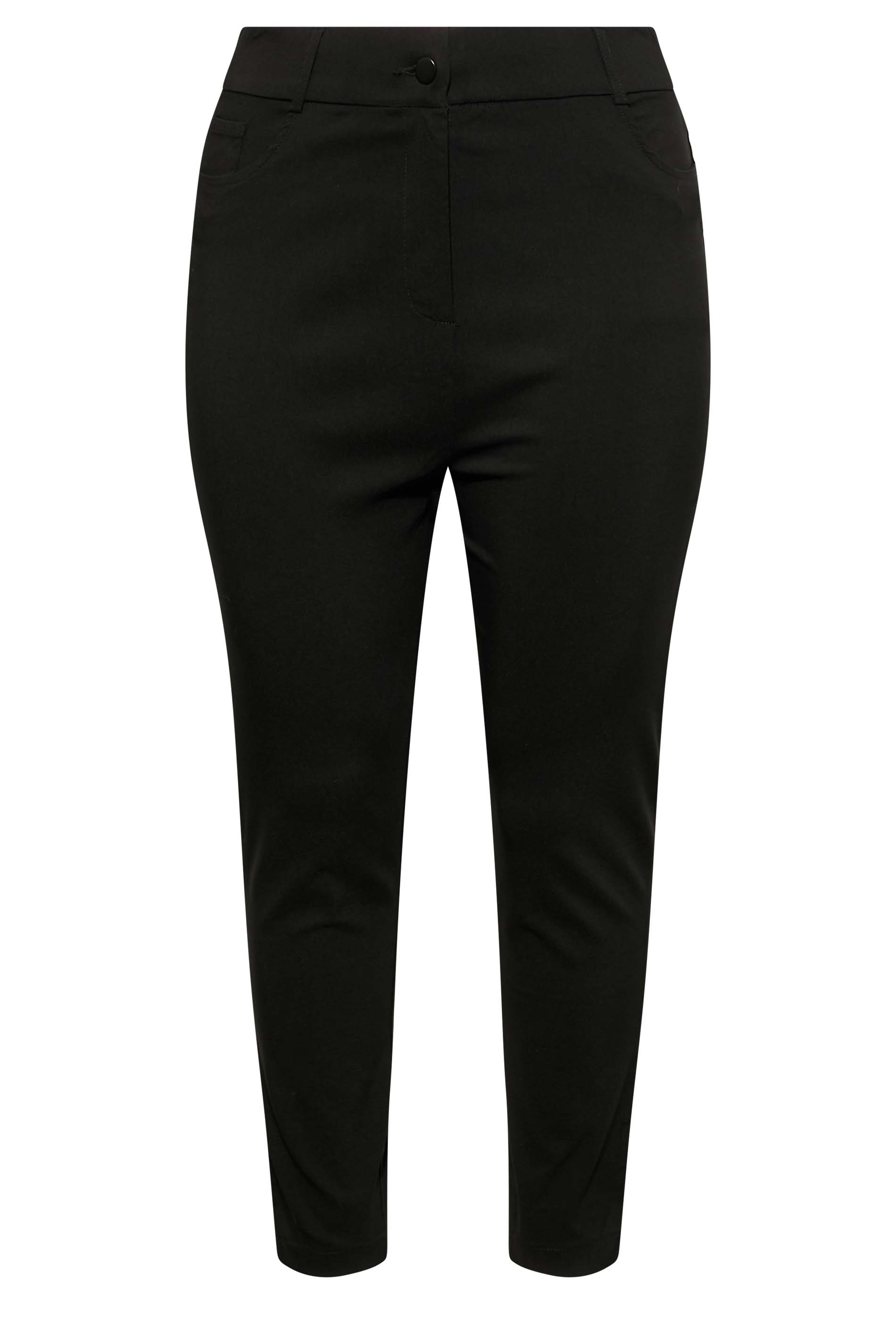Curve Plus Size Black Bengaline Slim Leg Trousers 6