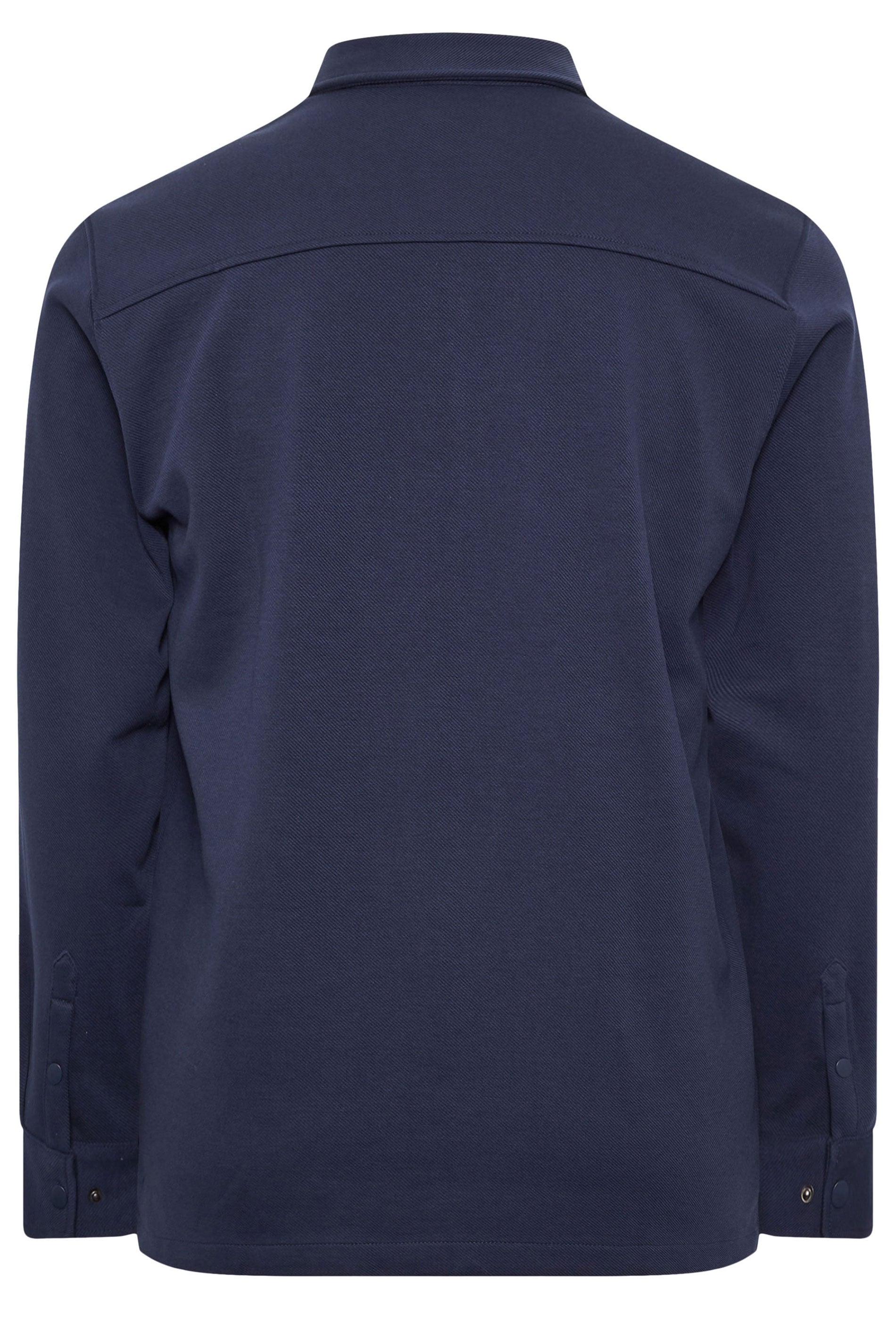 BadRhino Big & Tall Navy Blue Textured Jersey Shacket | BadRhino 8