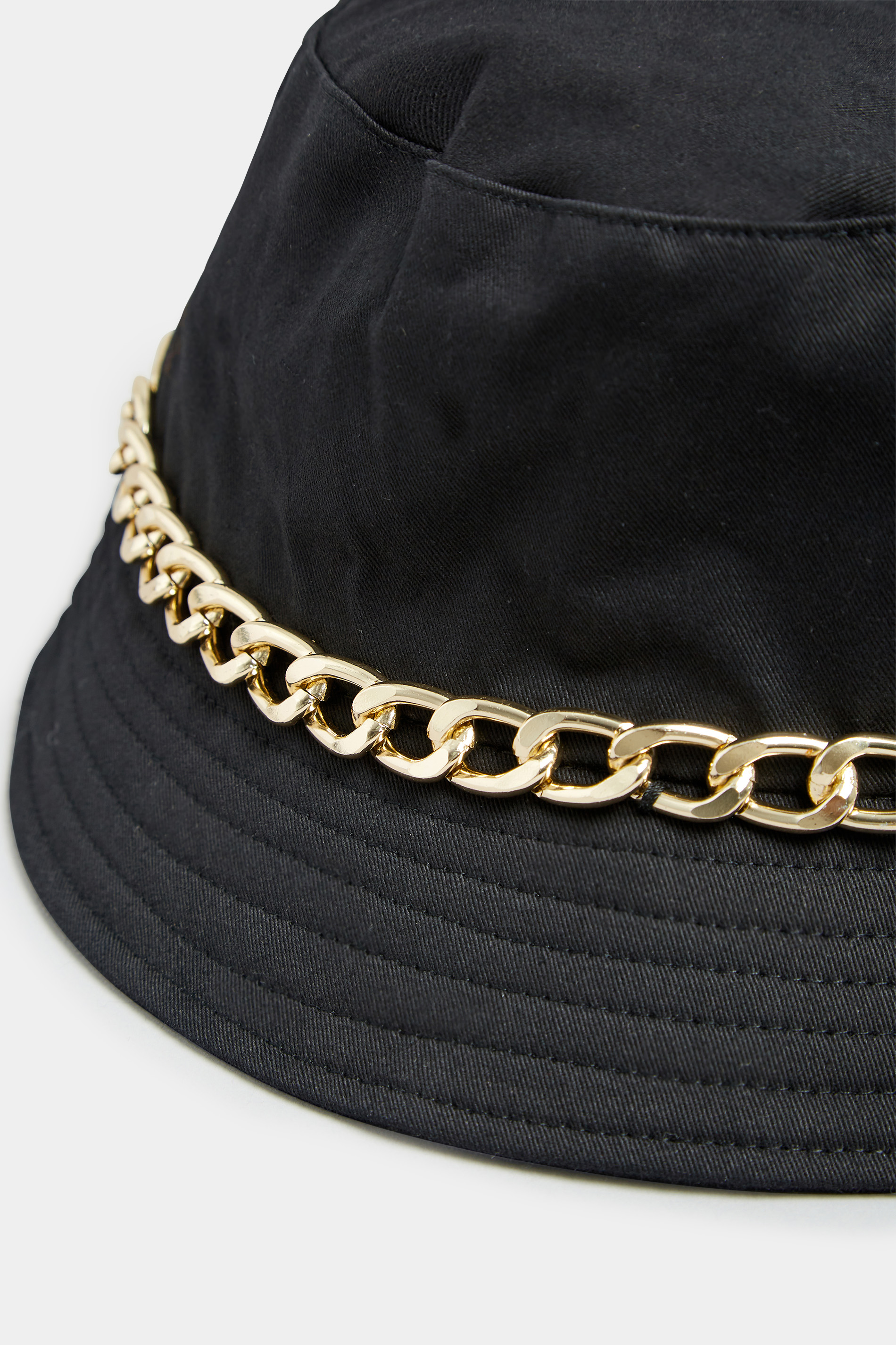 Black Chain Denim Look Bucket Hat | Yours Clothing  2