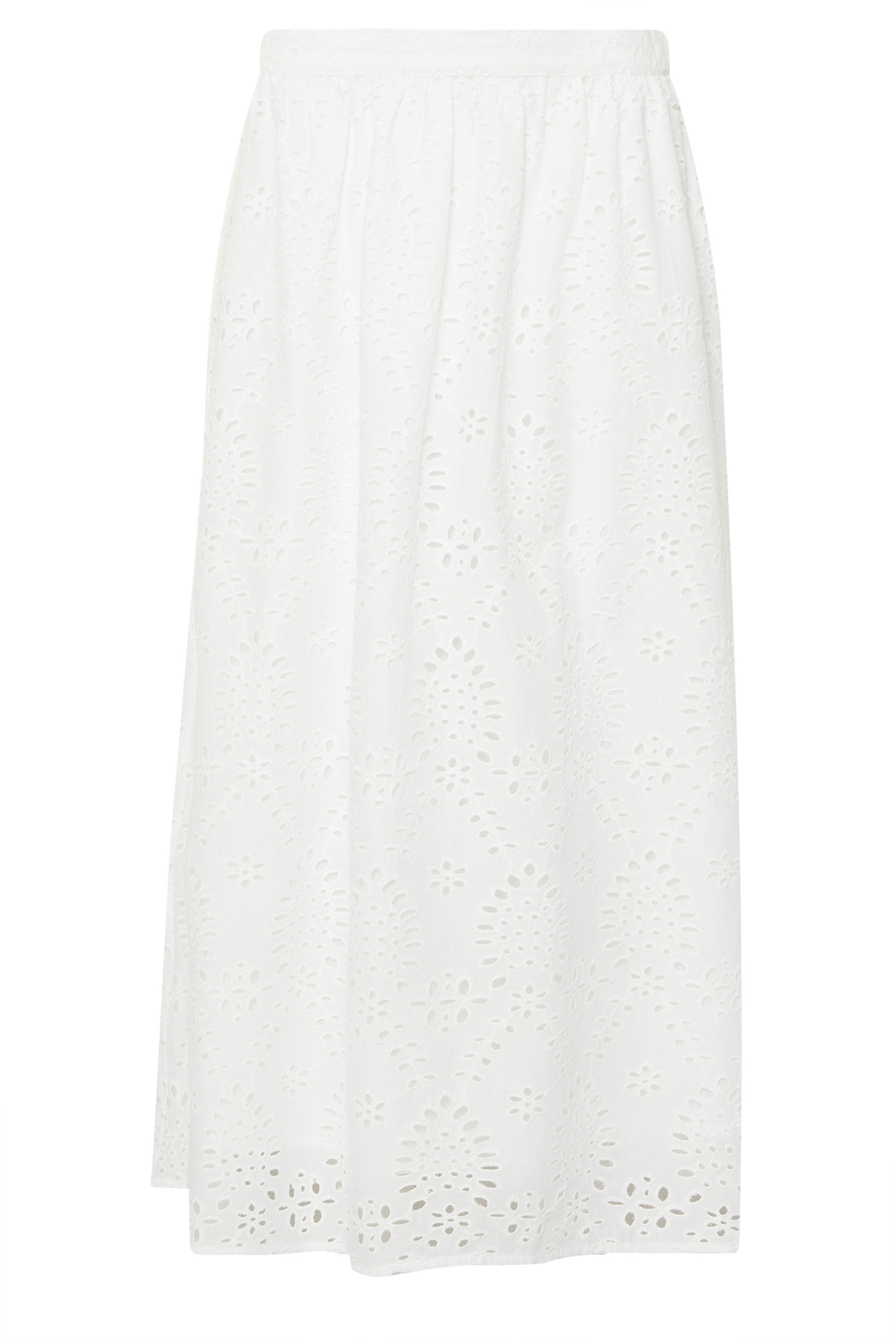 M&Co White Cotton Broderie Midi Skirt | M&Co 6